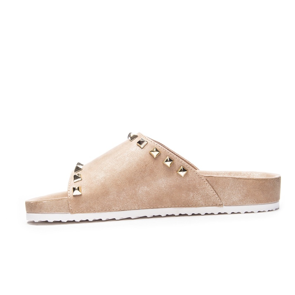 Tan studded Qiana Flatform slides - Picture 5 of 6